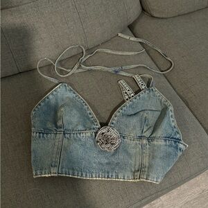 Zara denim halter top